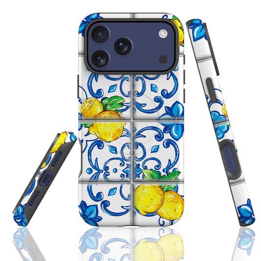 Lemon Majolica Tile Caltagirone Italy design phone case