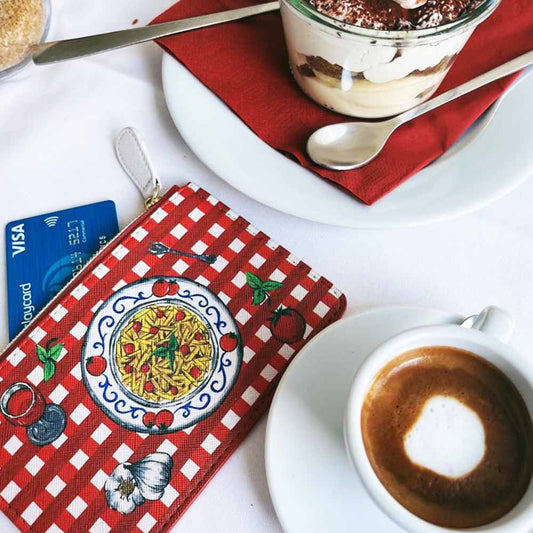 Coin Purse Red gingham vichy Italian restaurant