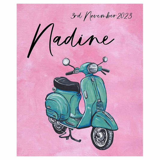 Vespa Menta - Child's Name Plaque