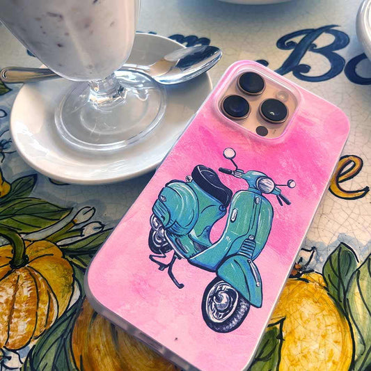 Cute pink iPhone 16 case on Italian tiles DOLCE