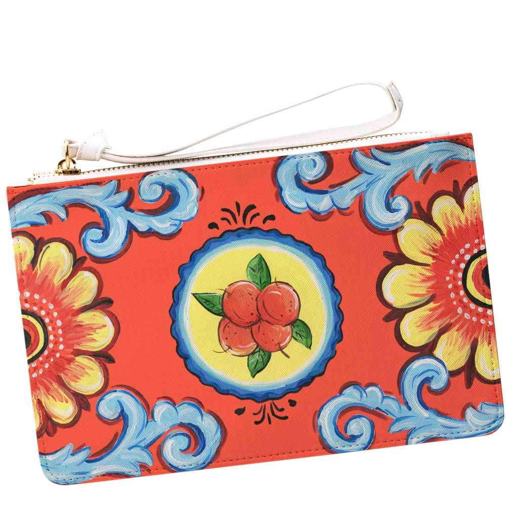 Sicilian Orange handpainted design Italian handbag