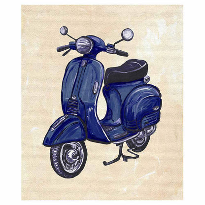 Canvas Wall Art - Vespa blu