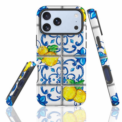 Lemon Majolica Tile Caltagirone Italy design phone case