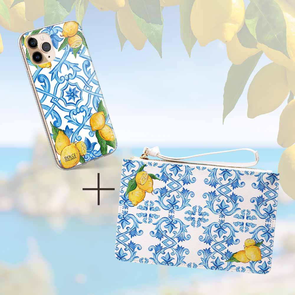 Capri Lemon Travel Package Phone Case Clutch Bag Purse