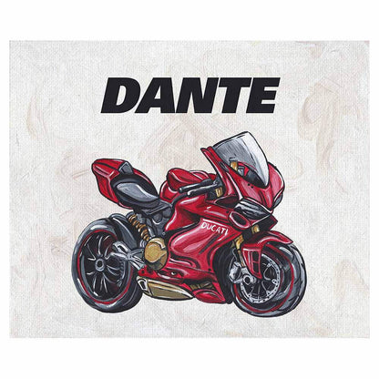 Ducati Superbike Handpainted Italian Canvas Children's Name Plaque