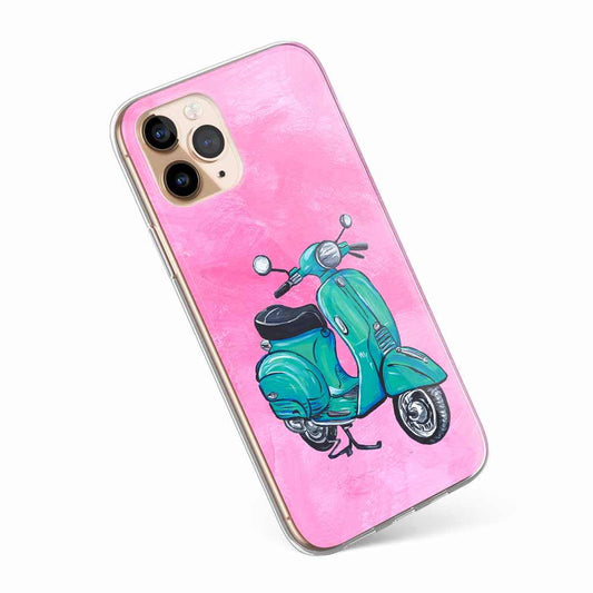 Mint Vespa on pink painted background iPhone 16 cover DOLCE