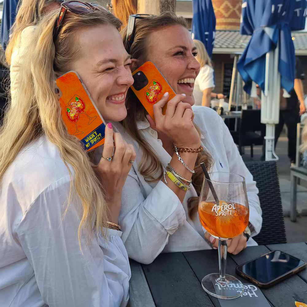 Models with Aperol Spritz DOLCE iPhone case