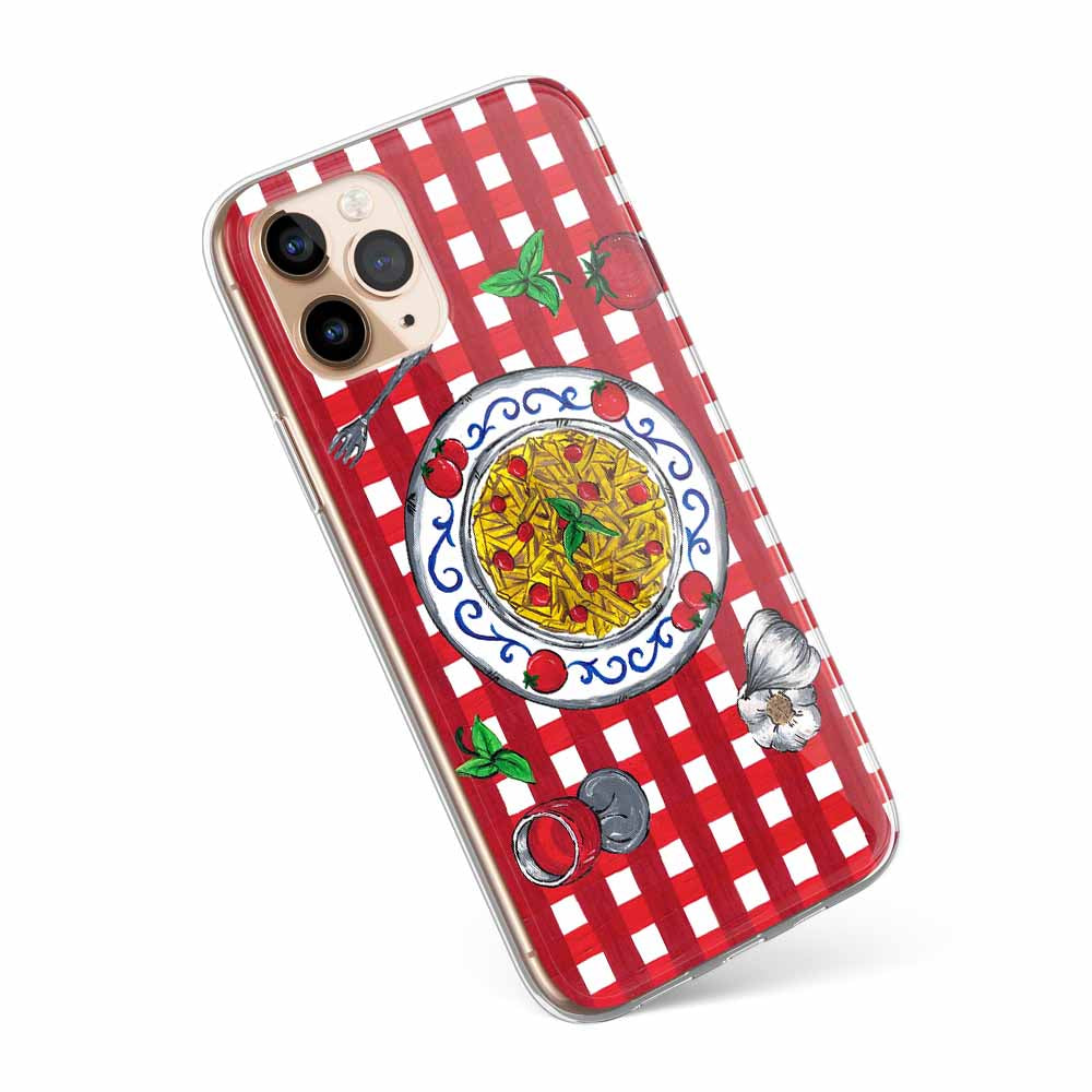 Red Gingham Vichy Checkered Tablecloth iPhone Case -DOLCE ITALIANA