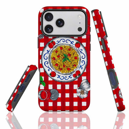 red checked gingham vichy pasta Italian phone case