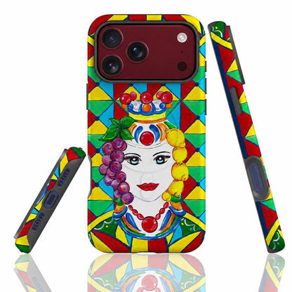 Testa Di Moro phone case with bright colorful Sicilian design