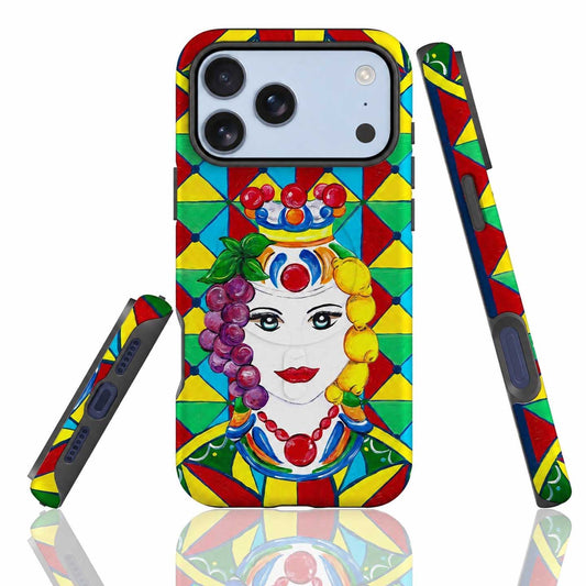 Testa Di Moro phone case with bright colorful Sicilian design