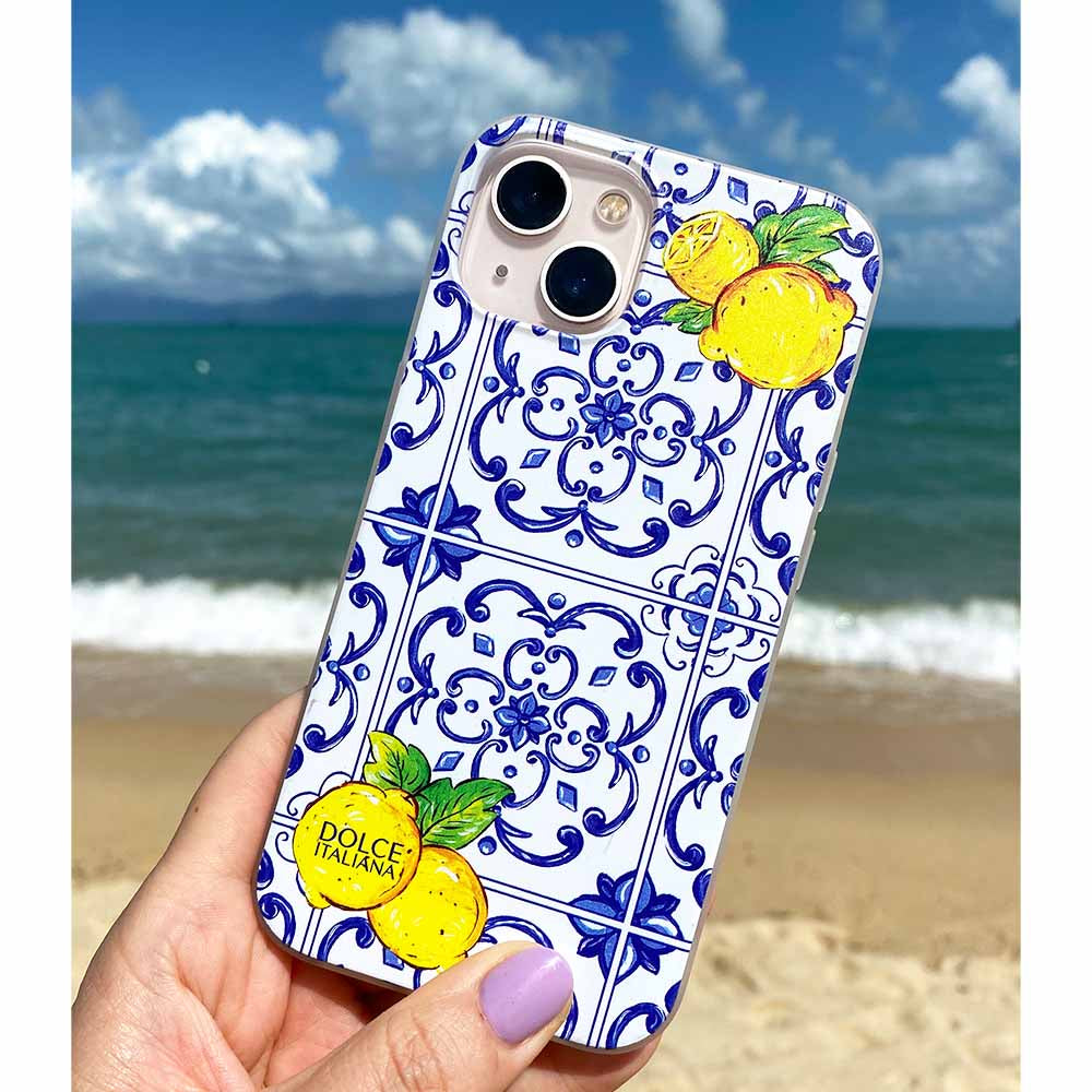 Phone Case Traditional Handpainted Italian Lemon Maiolica Tile