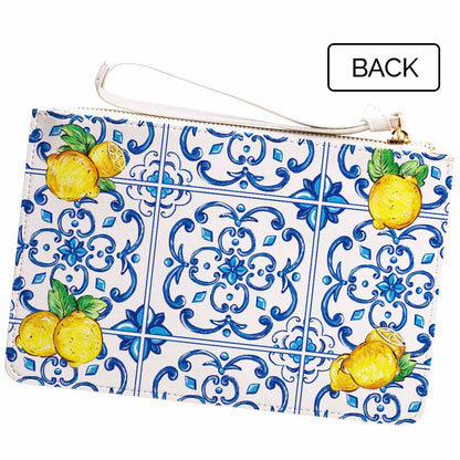 Caltagirone Limone Lemon and Maiolica tile Italian design purse back