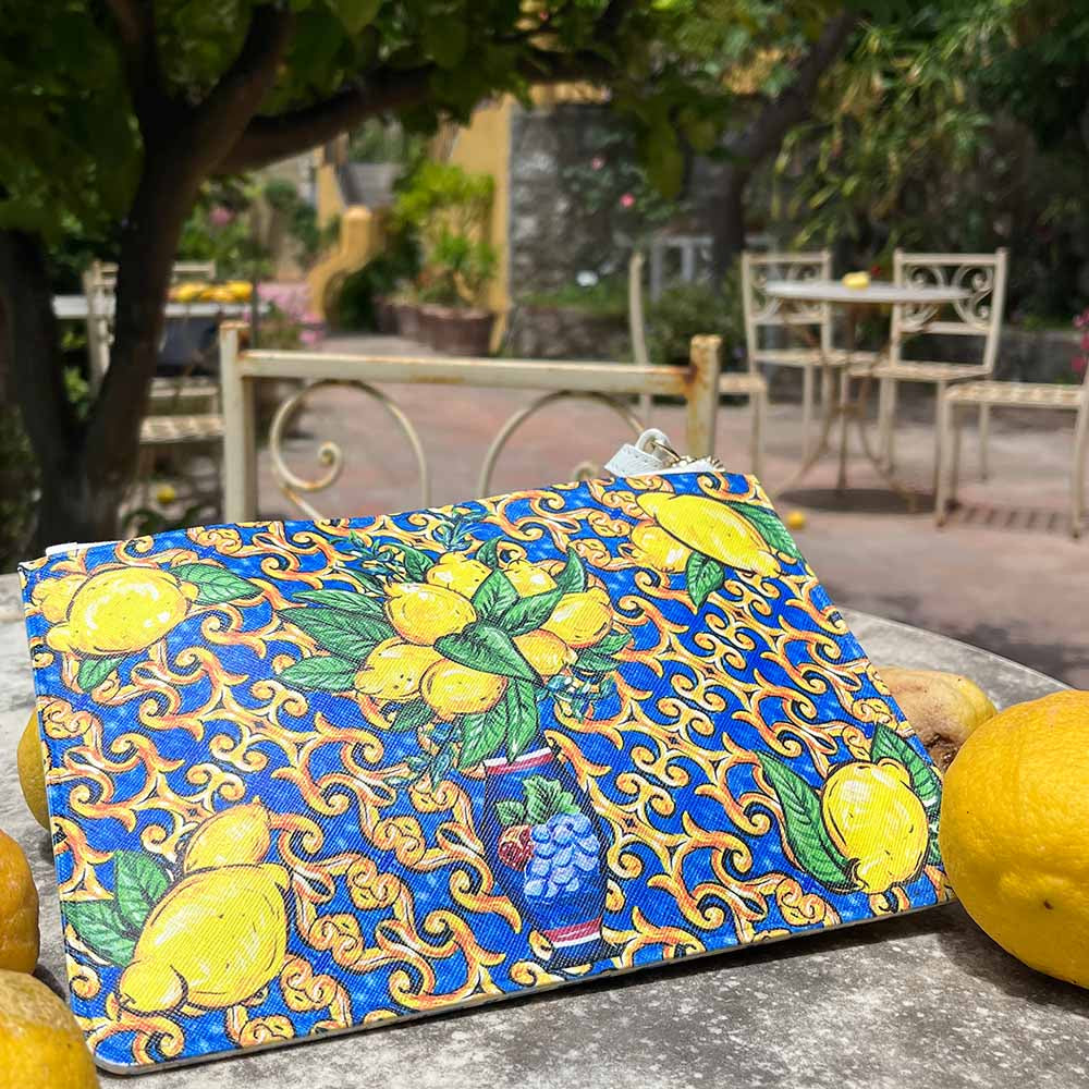 Positano Clutch Bag Purse Pochette - Artisan Italy Lemon Tile