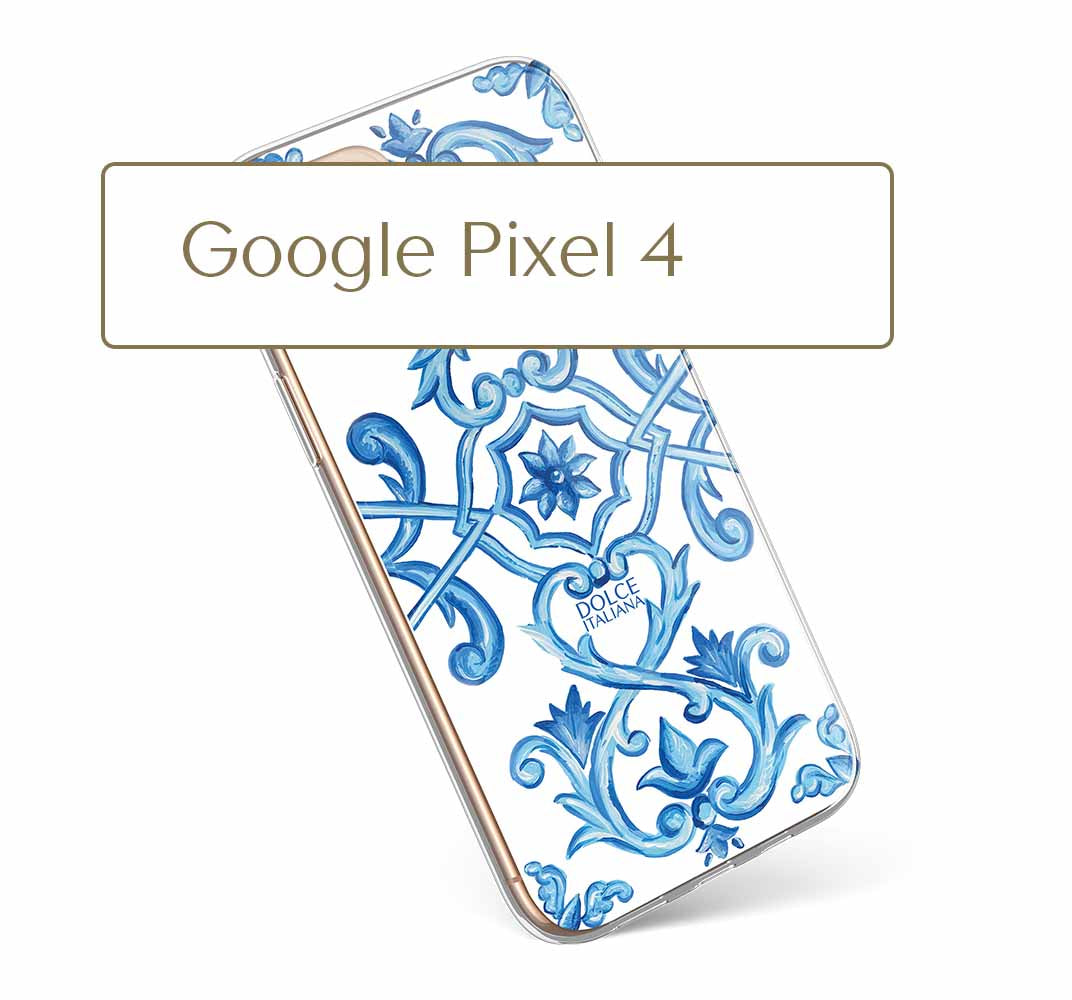 Phone Case - Maiolica Blu - Ceramic White Background Edition-Google Pixel 4-traditional handpainted Italian design maiolica tile pattern-DOLCE ITALIANA