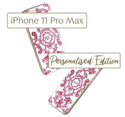 Phone Case - Maiolica Red - Ceramic White Background Edition-iPhone 11 Pro Max-traditional handpainted Italian design maiolica tile pattern-DOLCE ITALIANA