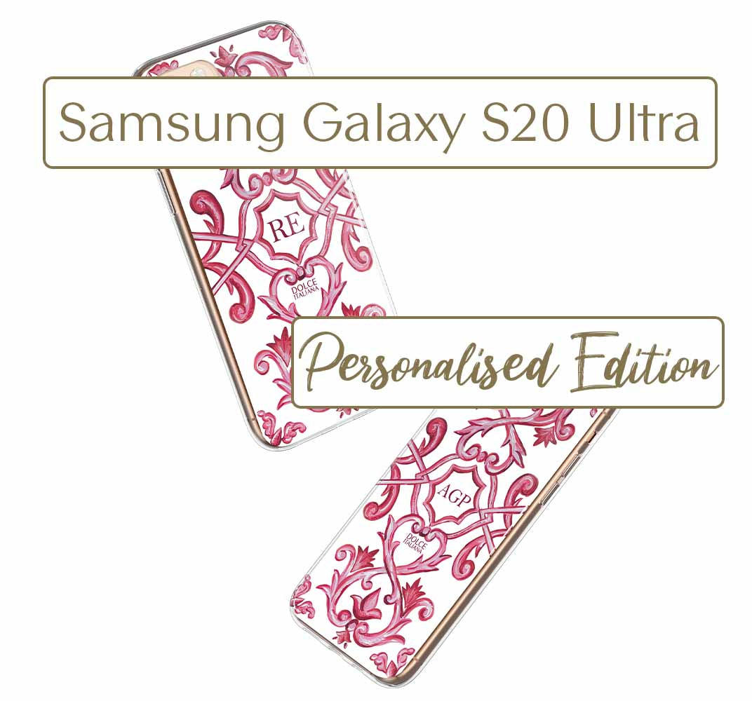 Phone Case - Maiolica Red - Ceramic White Background Edition-Samsung Galaxy S20 Ultra-traditional handpainted Italian design maiolica tile pattern-DOLCE ITALIANA