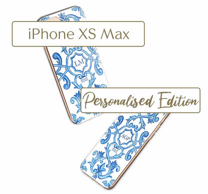 Phone Case - Maiolica Blu - Ceramic White Background Edition-iPhone XS Max-traditional handpainted Italian design maiolica tile pattern-DOLCE ITALIANA