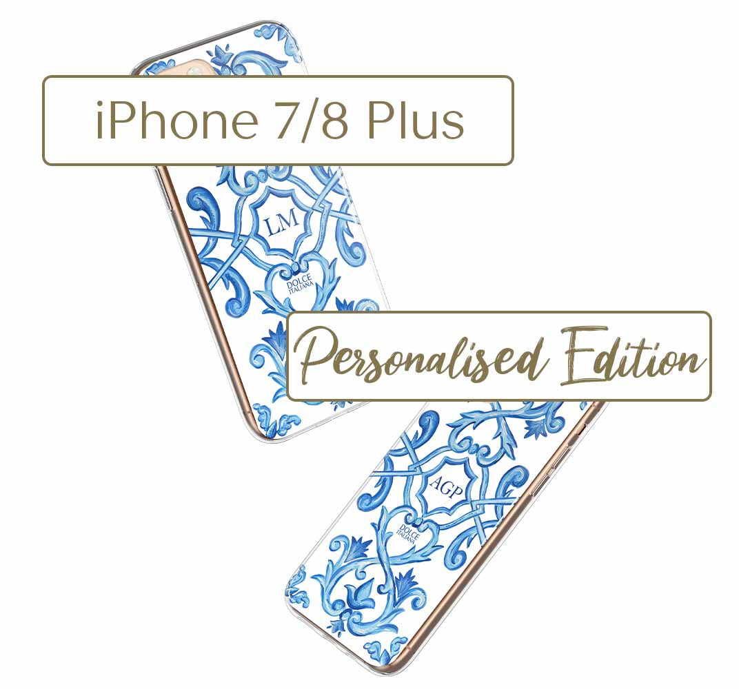 Phone Case - Maiolica Blu - Ceramic White Background Edition-iPhone 7/8 Plus-traditional handpainted Italian design maiolica tile pattern-DOLCE ITALIANA