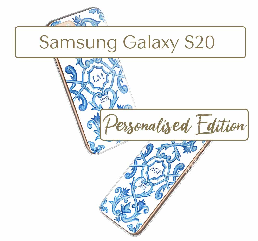 Phone Case - Maiolica Blu - Ceramic White Background Edition-Samsung Galaxy S20-traditional handpainted Italian design maiolica tile pattern-DOLCE ITALIANA