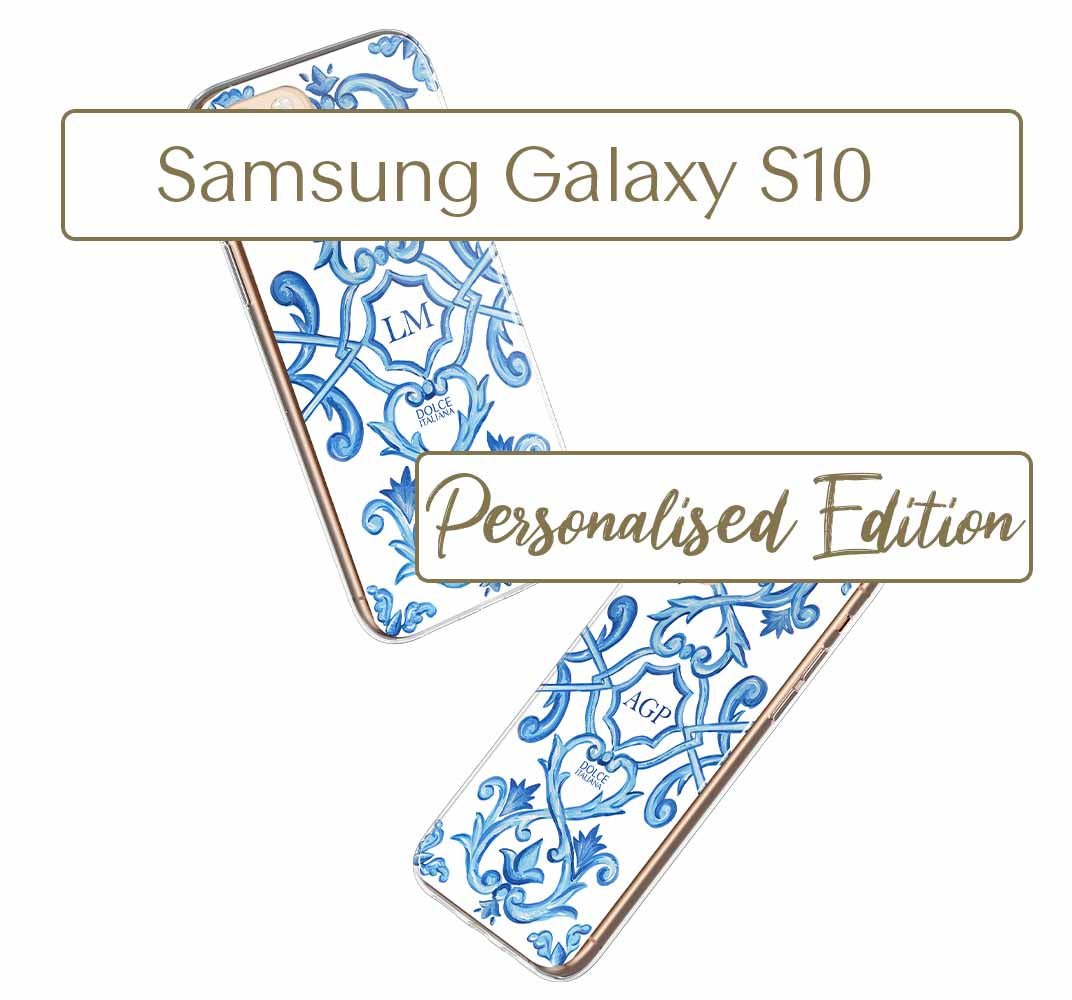 Phone Case - Maiolica Blu - Ceramic White Background Edition-Samsung Galaxy S10-traditional handpainted Italian design maiolica tile pattern-DOLCE ITALIANA