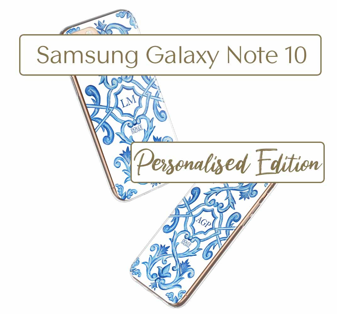 Phone Case - Maiolica Blu - Ceramic White Background Edition-Samsung Galaxy Note 10-traditional handpainted Italian design maiolica tile pattern-DOLCE ITALIANA