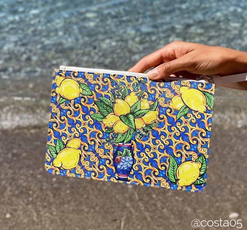 Positano Amalfi Coast lemon and tile design pochette by DOLCE ITALIANA