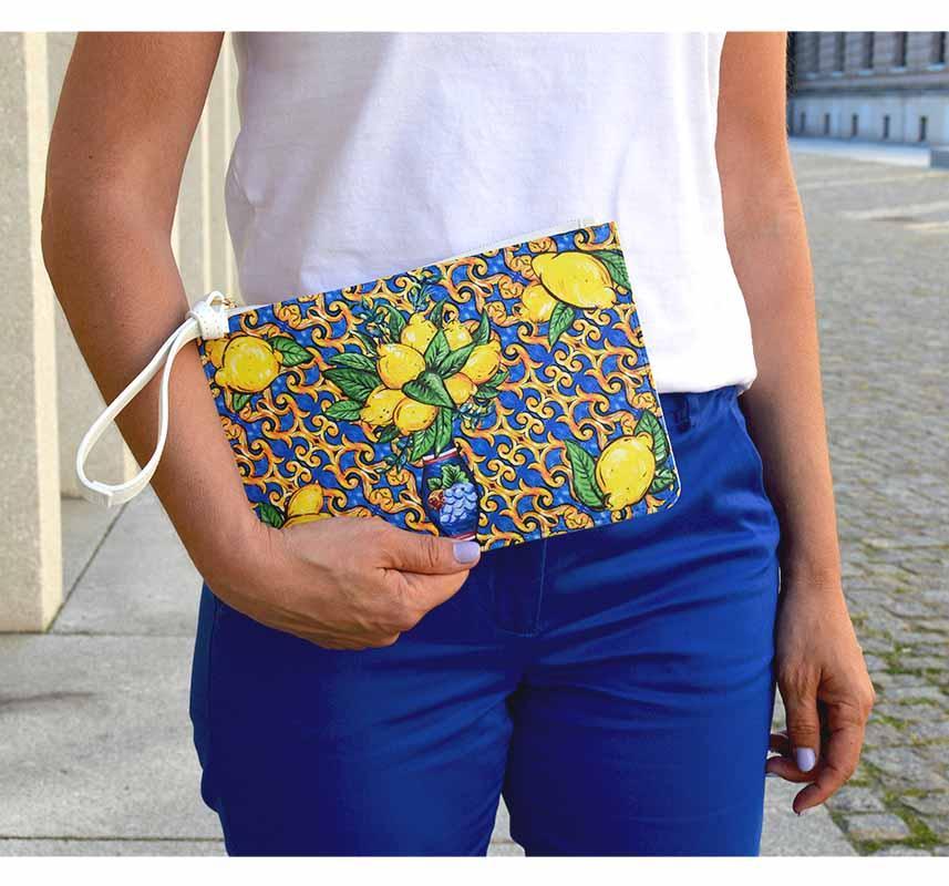 Positano lemon and tile design bag by DOLCE ITALIANA