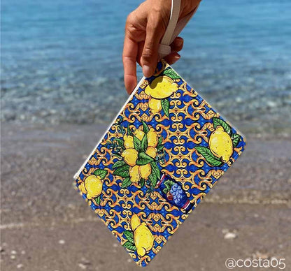 Positano lemon and tile design pochette by DOLCE ITALIANA