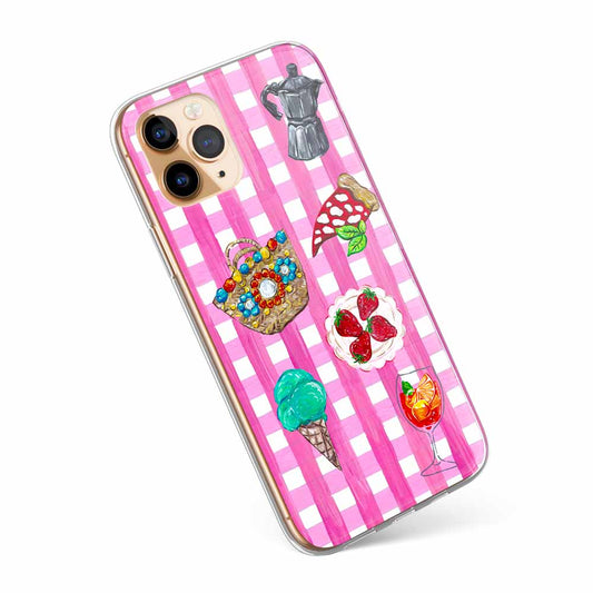 Barbie Pink Gingham Vichy Checkered iPhone Cover Italian Style