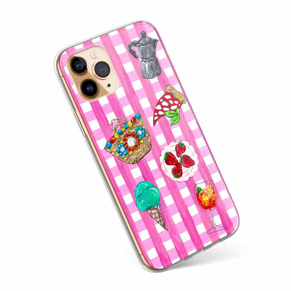 Pink Gingham Vichy iPhone 16 Samsung Galaxy Case – DOLCE ITALIANA