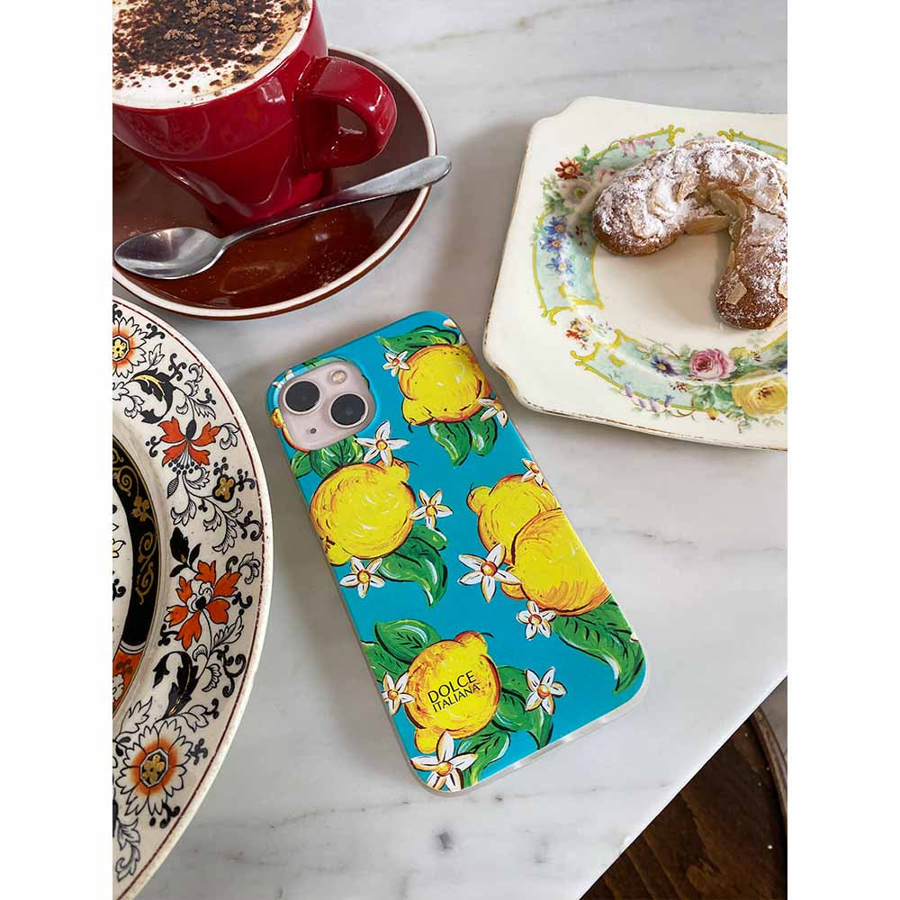 Amalfi lemons phone case with biscotti