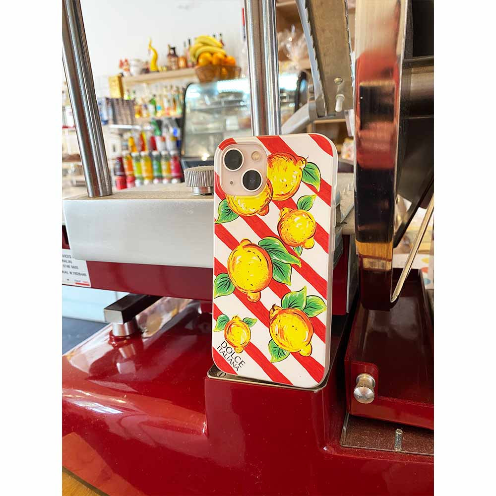 Sorrento Lemons and red stripe phone cover