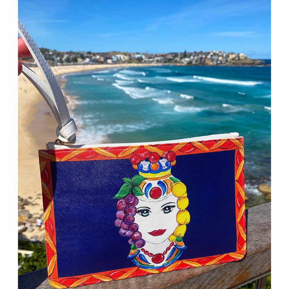 Testa Di Moro Sicilian design purse by DOLCE ITALIANA overlooking Bondi Beach Sydney 